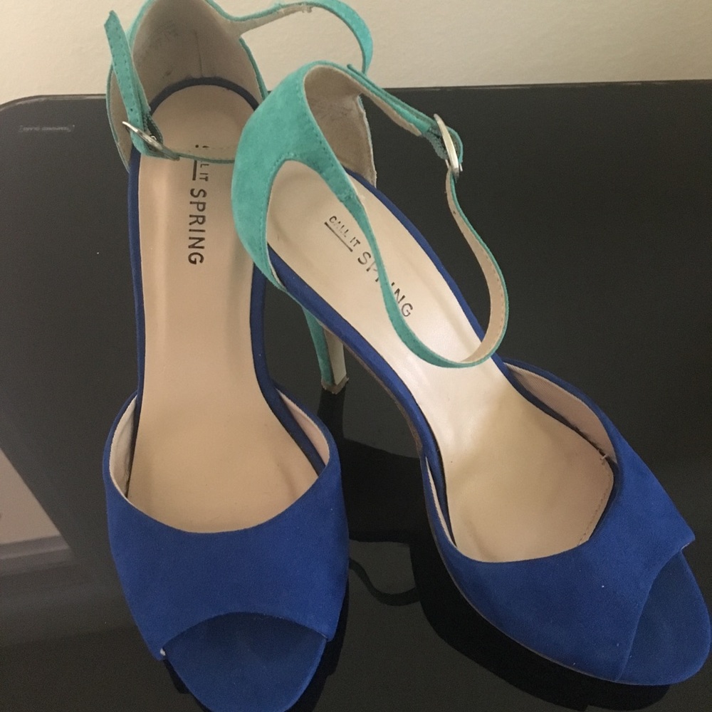 Call It Spring blue and turquoise heels